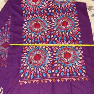 Beautifully Embroidered Purple Shawl or Scarf